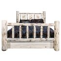 Montana Collection King Storage Bed w/ Laser Engraved Elk Design, Ready to Finish Thumbnail - 1