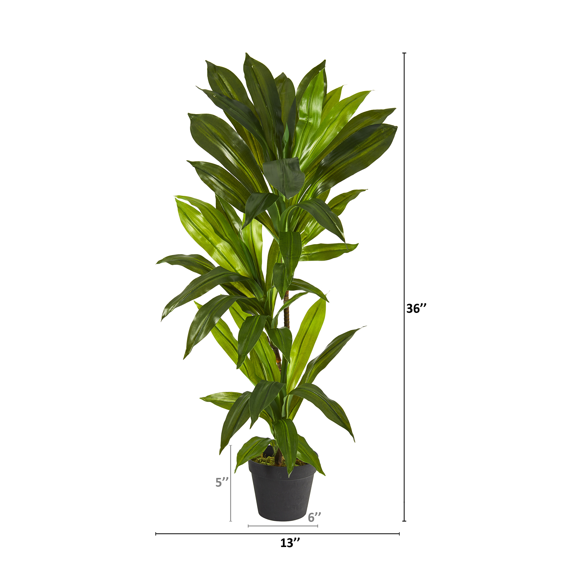 Nearly Natural 3ft. Dracaena Artificial Plant (Real Touch) Thumbnail - 1