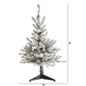 Nearly Natural 3ft. Flocked West Virginia Spruce Artificial Christmas Tree with 50 Clear Lights and 142 Bendable Branches - Thumbnail 8