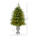 Nearly Natural 4.5ft. Vancouver Fir Look Artificial Christmas Tree with 250 Clear LED Lights and 814 Bendable Branches in Decorative Planter - Thumbnail 7
