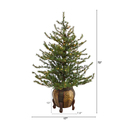 Mountain Pine Artificial Christmas Tree Clear Lights Planter - Thumbnail 7