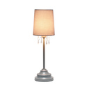 Simple Designs 		Table Lamp with Fabric Shade and Hanging Acrylic Beads Thumbnail - 1