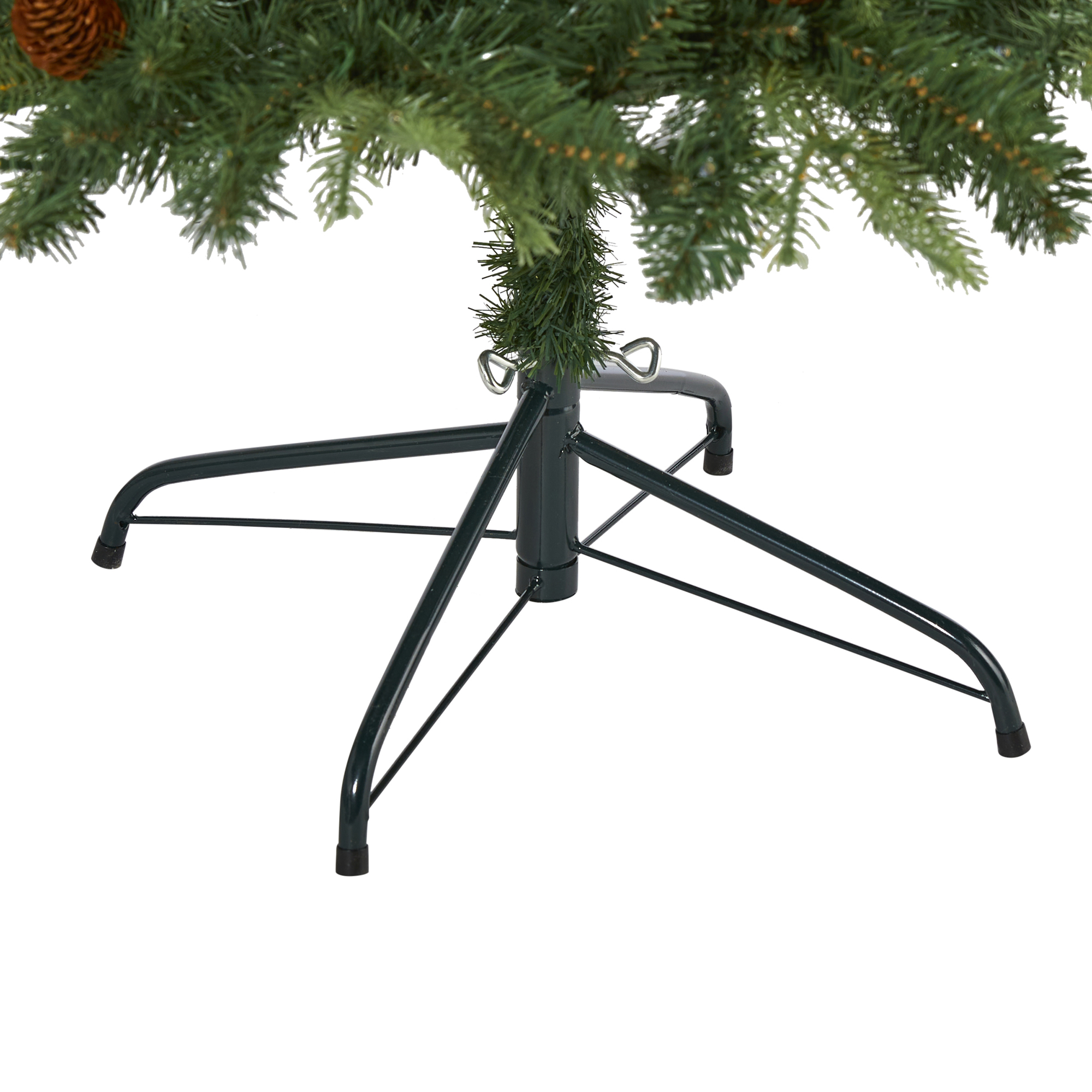 Nearly Natural 6ft. Wellington Spruce Look Artificial Christmas Tree with 300 Clear LED Lights and Pine Cones - Thumbnail 10