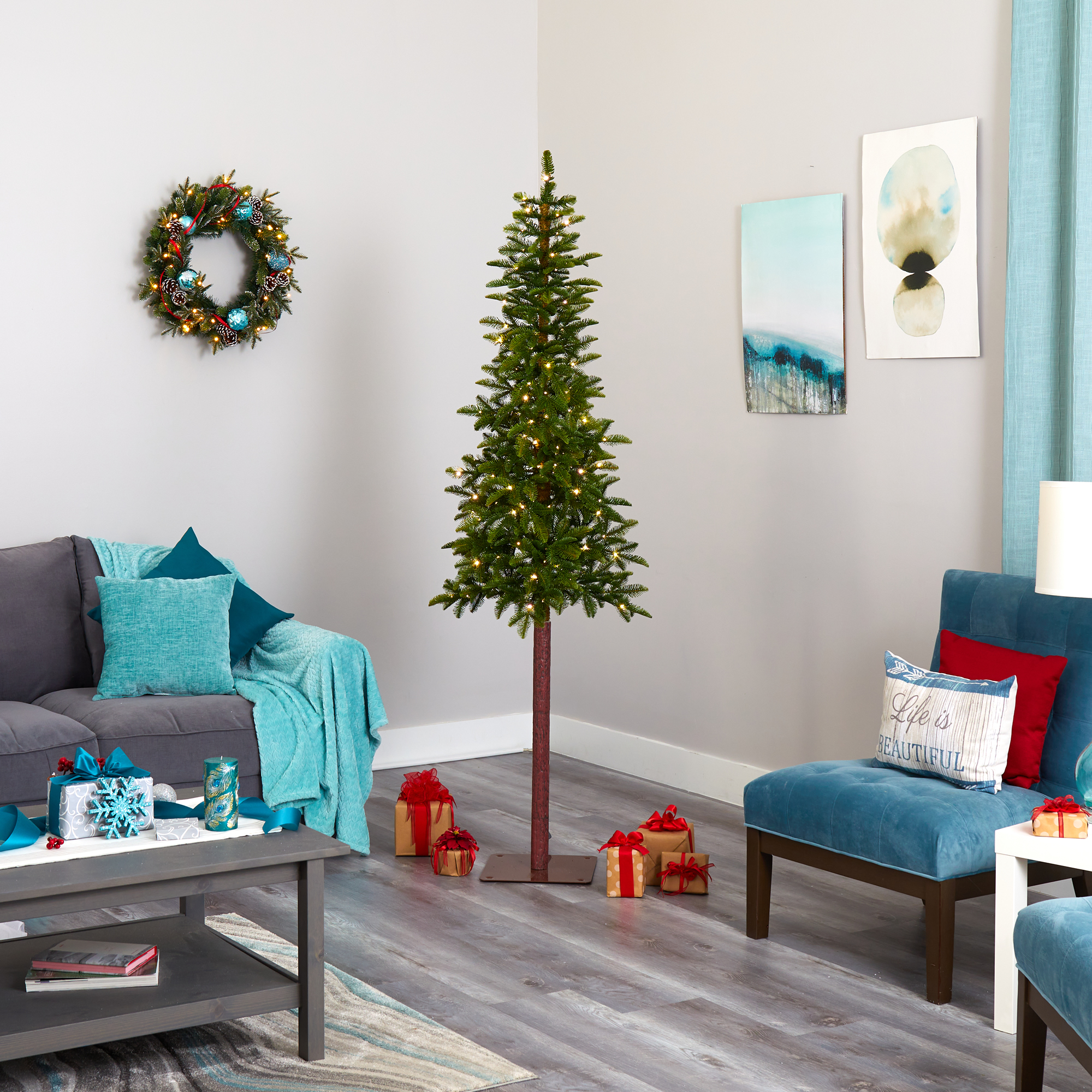 Alaskan Artificial Christmas Trees with LED Lights & Bendable Branches 7ft - Thumbnail 14