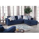 Blue L Shaped Sectional Sofa - 8 Back Pillows & 4 Accent Pillows Thumbnail - 1
