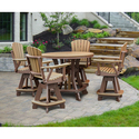 Cedar Colored Round Counter Height Dining Set with Durable Resin Seats Thumbnail - 1