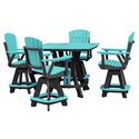 Counter Height Dining Set in Aruba Blue, UV Resistant and Durable Poly Resin Thumbnail - 1
