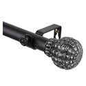 Black 28 - 48 Curtain Rod for Window Treatment Decorations - Rod Desyne Thumbnail - 1