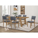 Coaster Sharon 7-piece Rectangular Trestle Base Dining Table Set Blue and Brown Thumbnail - 1