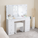 Makeup Vanity with 7 drawers, large mirror, stool and lights from Naomi Home Thumbnail - 1