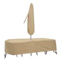 Oval Rect Table & Chair Covers for 60 - 66 Table with 6 Chairs, Tan Color - PCI Covercraft Thumbnail - 1