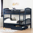 HomeStock Sophisticated Simplicity Solid Wood Bunk Beds With Storage Drawers - 79.29"L x 43.39"W x 65.94"H , Twin Size, Drawers on Unidirectional Casters Thumbnail - 1