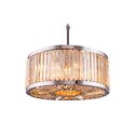Polished Nickel 8 Light Chandelier Golden Teak Royal Cut Crystal Thumbnail - 1
