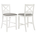 Coaster Hollis Wood Counter Chair with Cushion White (Set of 2) Thumbnail - 1
