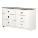 South Shore White Wash & Weathered Oak 6-Drawer Dresser Thumbnail - 1