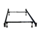 Hollywood Bed Frames - Twin/Full Black Steel Rails & Supports Thumbnail - 1
