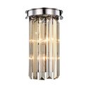 Polished Nickel 2 - Light Wall Sconce Golden Teak Glass Shade - Elegant Furniture Thumbnail - 1