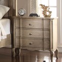 Traditional Taupe Wood Nightstand 3-Drawers Natural Finish Thumbnail - 1