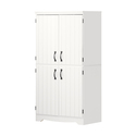 South Shore Farnel Tall White Pantry Cabinet, 4-Door Freestanding Storage Cabinet, Pure White Thumbnail - 1