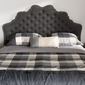 Dark Grey King Size Contemporary Fabric Headboard Thumbnail - 1