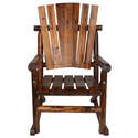 Rustic Chared Wood Rocking Chair Outdoor Seating - Leigh Country - Thumbnail 2