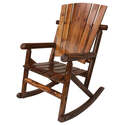 Rustic Chared Wood Rocking Chair Outdoor Seating - Leigh Country - Thumbnail 3