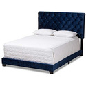 Velvet Upholstered Full Size Bed Furniture Headboard and Slat Set - WholeSale Interiors Thumbnail - 1
