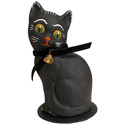 Paper Mache Candy Container - Cat With Bell - 5.25H x 3W x 3D - Alexander Taron Thumbnail - 1