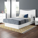 HomeStock Baroque Brilliance Rectangular Master Bedroom Bed in Pure White, Murphy Bed, Adjustable Bed - 83 x 64.25 x 44 inches Thumbnail - 1