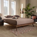 Walnut Brown Mid Century Modern Full Size Platform Bed Frame - WholeSale Interiors Thumbnail - 1