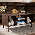 Baxton Studio Linas Mid-Century Modern Walnut Finished Coffee Table Thumbnail - 1