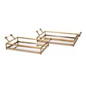 Imax Decorative Mirrored Trays - Set of 2 - Gold Finish Thumbnail - 1