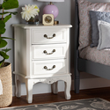 Traditional French Country Provincial White - Finished Wood Nightstand 3 - Drawer - WholeSale Interiors Thumbnail - 1