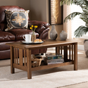 Walnut Brown Finished Transitional Mission Style Coffee Table - WholeSale Interiors Thumbnail - 1