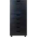 Winsome Halifax 5-Drawer Storage Mobile Cabinet, Black - Thumbnail 3