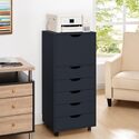 Naomi Home Carly 6-Drawer Office File Storage Cabinet on Wheels, Mobile Filing Cabinet for Home & Office Thumbnail - 1