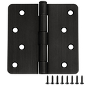Design House Door Hinges for Interior Doors 3-Pack 4-inch x 4-inch, 1/4-inch Radius Steel Door Hinge Door Hardware, Oil Rubbed Bronze, 181552 Thumbnail - 1