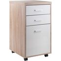Reclaimed Wood Mobile File Cabinet, 3 Drawer, White Finish - Winsome Wood Thumbnail - 1