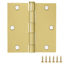 Design House 9-Pack Satin Brass Interior Door Hinges ? 3.5-inch x 3.5-inch ? Square Corner Radius Steel Door Hinge ? Fits Standard Doors ? 185983 Thumbnail - 1