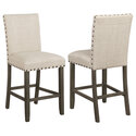 Coaster Ralland Upholstered Counter Height Stools with Nailhead Trim Beige (Set of 2) Thumbnail - 1
