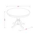 Round Dining Table 42 diameter, Wooden Top and Pedestal Base - East West Furniture - Thumbnail 4