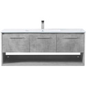 Elegant Decor 48 inch Single Bathroom Floating Vanity in Concrete Grey Thumbnail - 1