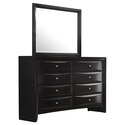 Coaster Briana 8-drawer Dresser with Mirror Black Thumbnail - 1
