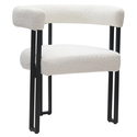 !nspire Contemporary Boucle Fabric Dining Chair, Set of 2 - Ivory & Black Thumbnail - 1
