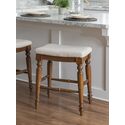 25 Backless Counter Stool Walnut Linen Finish 300 LBS Capacity - Linon - Thumbnail 3