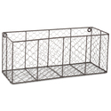 Vintage Wire Wall Baskets Set of 2 Large Rectangular Grey Industrial Style - Design Imports - Thumbnail 2