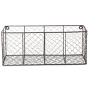 Vintage Wire Wall Baskets Set of 2 Large Rectangular Grey Industrial Style - Design Imports - Thumbnail 3
