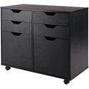 Winsome Halifax 2-Door, 4-Drawer Mobile Cabinet, Black Thumbnail - 1