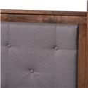 Baxton Studio Natasha Modern and Contemporary Grey Fabric Upholstered and Walnut Brown Finished Wood Queen Size Platform Canopy Bed - Thumbnail 5