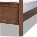 Baxton Studio Natasha Modern and Contemporary Grey Fabric Upholstered and Walnut Brown Finished Wood Queen Size Platform Canopy Bed - Thumbnail 6
